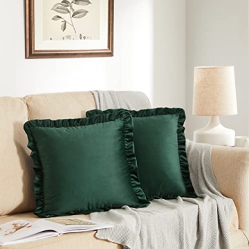 Elegant GIGIZAZA Army Green Velvet Pillow Covers Set of 2
