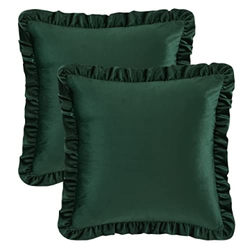 Elegant GIGIZAZA Army Green Velvet Pillow Covers Set of 2