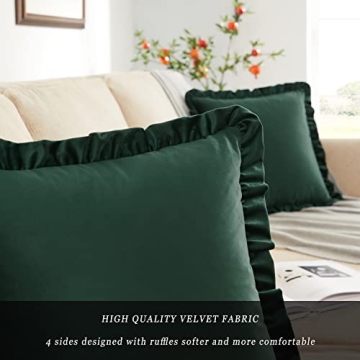 Elegant GIGIZAZA Army Green Velvet Pillow Covers Set of 2