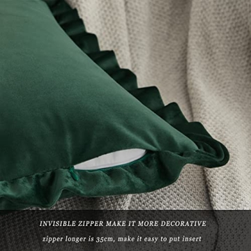 Elegant GIGIZAZA Army Green Velvet Pillow Covers Set of 2