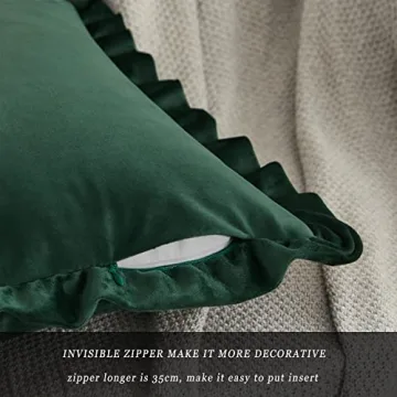 Elegant GIGIZAZA Army Green Velvet Pillow Covers Set of 2