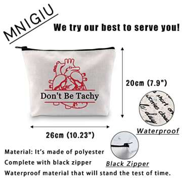 MNIGIU Nurse Cosmetic Bag, Polyester, Water Resistant, 10.2x7.9x0.6 inches, 59g, Funny Cardiology De...