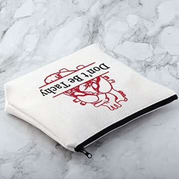 MNIGIU Nurse Cosmetic Bag, Polyester, Water Resistant, 10.2x7.9x0.6 inches, 59g, Funny Cardiology Design, Toiletry Bag, Makeup Bag, Travel Organizer