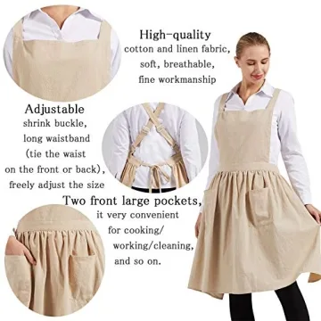 Nanxson Cotton Linen Apron for Cooking and More