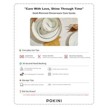 Pokini Marble Gold Rim Dinnerware Sets, Porcelain Plates and Bowls Sets, Modern Luxury Dish Set for 4, White Grey China Dinner Set for Special Occasions, No Microwave Safe & Hand Wash Quickly