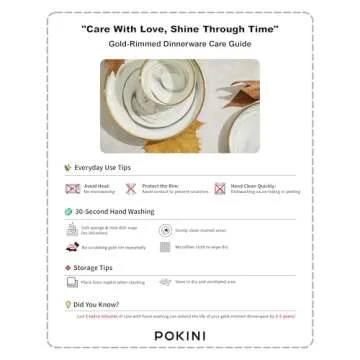 Pokini Marble Gold Rim Dinnerware Sets, Porcelain Plates and Bowls Sets, Modern Luxury Dish Set for 4, White Grey China Dinner Set for Special Occasions, No Microwave Safe & Hand Wash Quickly
