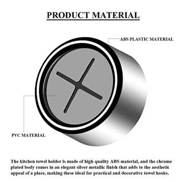 SENLIXIN Kitchen Towel Hook Holder, Self Adhesive Wall Dish Towel Hook, Wall Mount Towel Hanger for Bathroom, Wall, Cabinet, Garage, Kitchen and Home - No Drilling Required