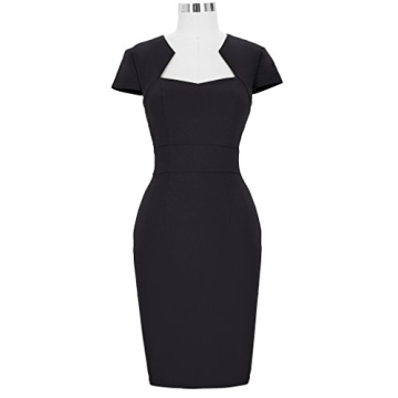 50s Vintage Cocktail Dress with Cap Sleeves in Black