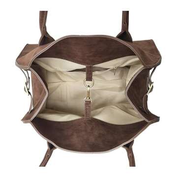 Suede Large Tote Bag for Women Leather Bag Retro Purses Crossbody Bag Trendy Handbag Work Bag 2024