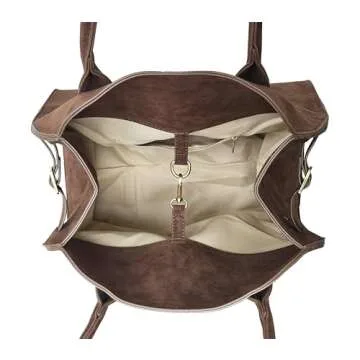 Suede Large Tote Bag for Women Leather Bag Retro Purses Crossbody Bag Trendy Handbag Work Bag 2024