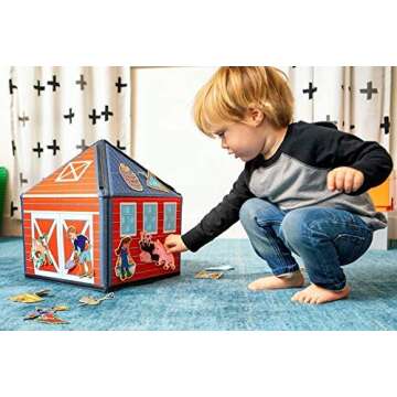 My Little Farm Interactive 1.25 Ft Tall Felt Playhouse and Board for Early Language and Vocabulary D...