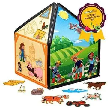 My Little Farm Interactive 1.25 Ft Tall Felt Playhouse and Board for Early Language and Vocabulary Development with 32 Matching Pieces