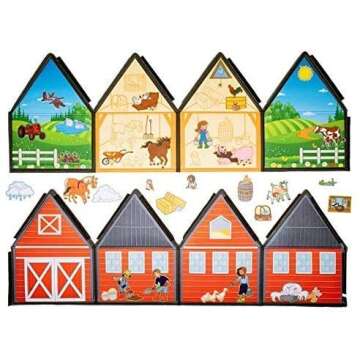 My Little Farm Interactive 1.25 Ft Tall Felt Playhouse and Board for Early Language and Vocabulary Development with 32 Matching Pieces