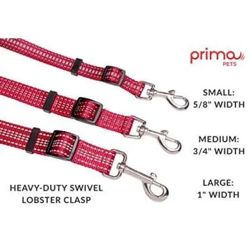Reflective 4 Feet Nylon Dog Leash with Padded Double Handles, 2 Heavy Duty Neoprene Handles for Control Safety Training Durable Traffic Handle, for Medium to Large Dog (Large - 1" Width, RED)