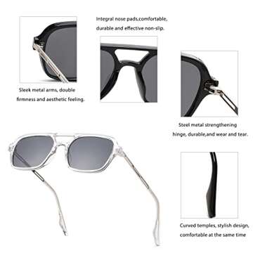 DeBuff Vintage 70s Aviator Sunglasses with UV400 Protection
