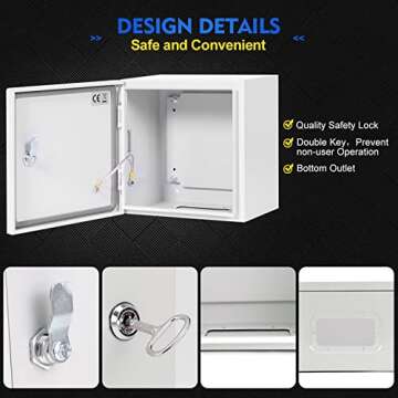 Tocretoare Outdoor Electrical Box, Steel Junction Box 24X16X10'', NEMA 4X Electrical Enclosure Box IP66 Waterproof & Dustproof, Universal Electrical Project Box with Lock & Mounting Plate
