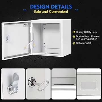 Tocretoare Outdoor Electrical Box, Steel Junction Box 24X16X10'', NEMA 4X Electrical Enclosure Box IP66 Waterproof & Dustproof, Universal Electrical Project Box with Lock & Mounting Plate