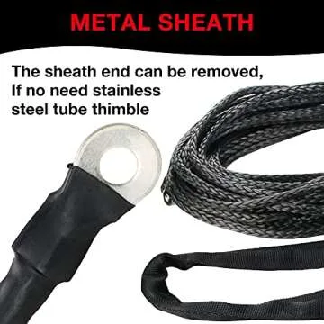 WROUGH 1/4" Synthetic Winch Rope 50 Ft Heavy Duty