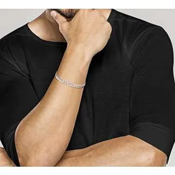 Miabella 925 Sterling Silver Italian 5mm Solid Diamond-Cut Cuban Link Curb Chain Bracelet for Men Women, Made in Italy (8.00 Inch)