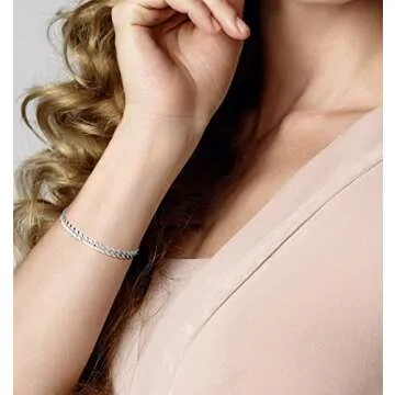 Miabella 925 Sterling Silver Italian 5mm Solid Diamond-Cut Cuban Link Curb Chain Bracelet for Men Women, Made in Italy (8.00 Inch)