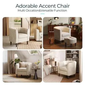 Stylish LINSY Accent Chair with Ottoman for Cozy Spaces