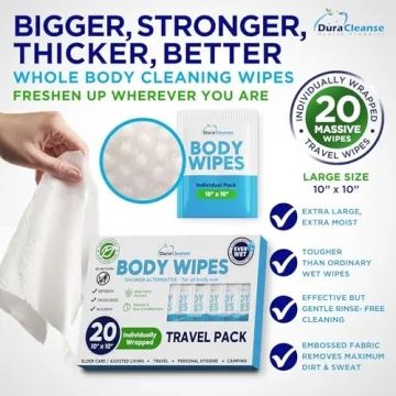 Jumbo Body Wipes for Gentle Cleansing - 20 Count