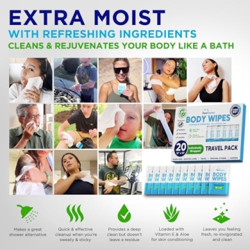 Jumbo Body Wipes for Gentle Cleansing - 20 Count