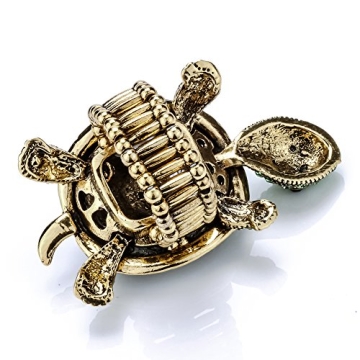 Szxc Jewelry Gold Green Turtle Stretch Ring for Women