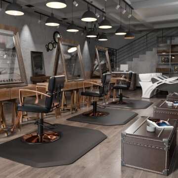 OmySalon Salon Mat for Hair Stylist 4’x5’ Anti Fatigue Barber Floor Mat with Round Base, Salon C...