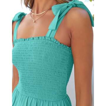 ZESICA Women's Boho Spaghetti Strap Maxi Dress