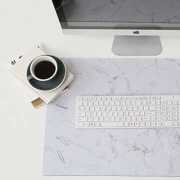 NessHome Neoprene Non-Slip Multi Purpose Desk Pad, 25"x17" (Marble)
