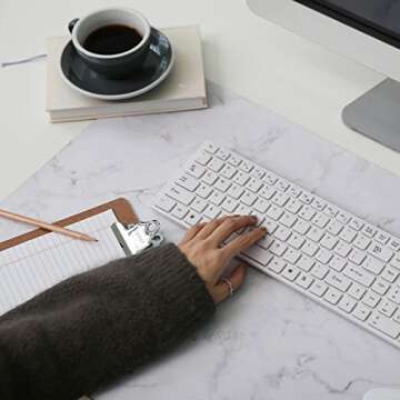 NessHome Neoprene Non-Slip Multi Purpose Desk Pad, 25"x17" (Marble)