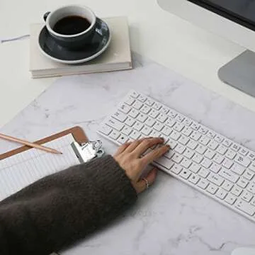 NessHome Neoprene Non-Slip Multi Purpose Desk Pad, 25"x17" (Marble)