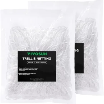 VIVOSUN 5 x 15 ft. Plant Trellis Netting, Heavy-Duty Polyester Grow Net, Garden Trellis Netting with...