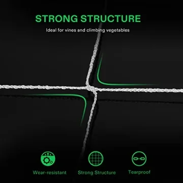 VIVOSUN 5 x 15 ft. Plant Trellis Netting, Heavy-Duty Polyester Grow Net, Garden Trellis Netting with Square Mesh for Climbing Plants, Vegetables, Fruits, and Flowers, 2-Pack