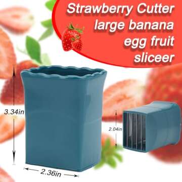 TULOBI 2 PCS Cup Slicer, Stainless Steel Egg Stainless, Strawberry Slicer, Mini Fruit Slicer Cup, Qu...