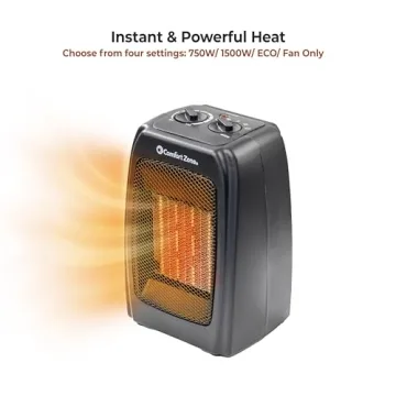 Comfort Zone CZ442E Portable Ceramic Heater Efficient Heat