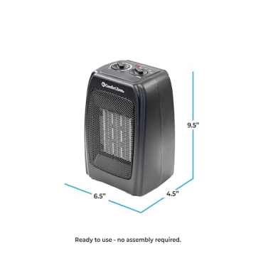 Comfort Zone CZ442E Portable Ceramic Heater Efficient Heat