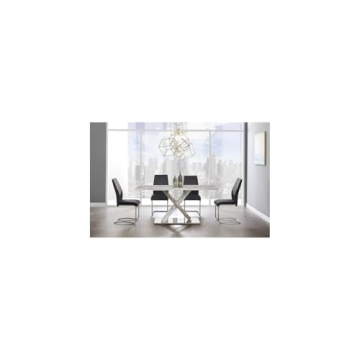 Global Furniture USA White & Grey Dining Table - Modern Elegance