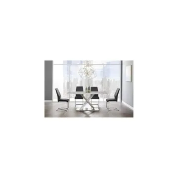 Global Furniture USA White & Grey Dining Table - Modern Elegance