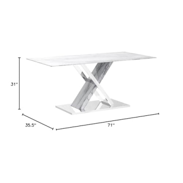 Global Furniture USA White & Grey Dining Table - Modern Elegance