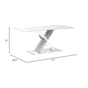 Global Furniture USA White & Grey Dining Table - Modern Elegance