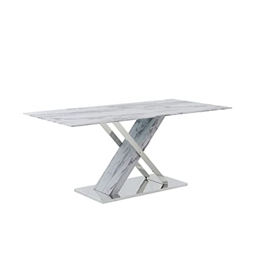 Global Furniture USA White & Grey Dining Table - Modern Elegance
