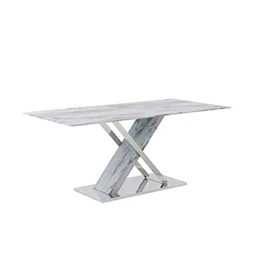 Global Furniture USA White & Grey Dining Table - Modern Elegance