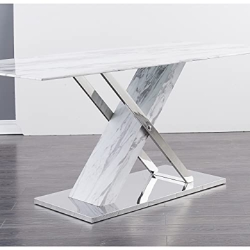Global Furniture USA White & Grey Dining Table - Modern Elegance