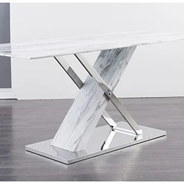 Global Furniture USA White & Grey Dining Table - Modern Elegance