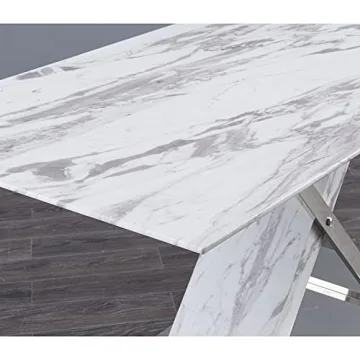 Global Furniture USA White & Grey Dining Table - Modern Elegance