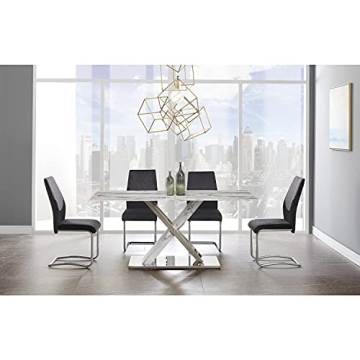 Global Furniture USA White & Grey Dining Table - Modern Elegance