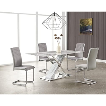 Global Furniture USA White & Grey Dining Table - Modern Elegance