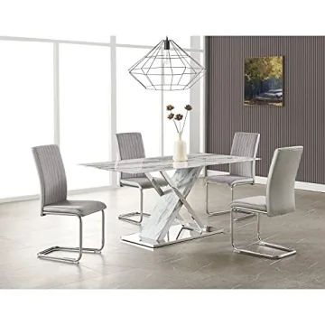 Global Furniture USA White & Grey Dining Table - Modern Elegance